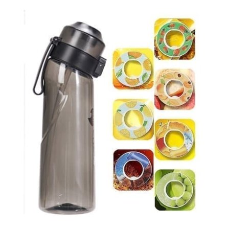 OBOSOE Air-Up Luftvandflaske 650ml – 7 Smagskapsler | Sukkerfri & Aromatisk med Sugerør, Transparent