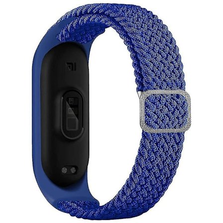 Sztxj Denim Flätad Solo Loop Rem för Xiaomi Mi Band 6 5 4 3, Justerbar Nylon Elastisk Sport Ersättningsrem för Xiaomi Band Mi Band 6