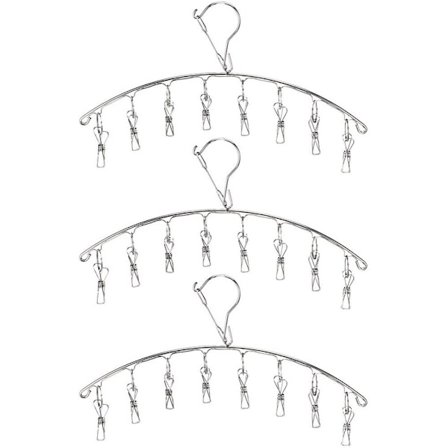 3-pak sokketørrerophæng til vasketøjstørring indendørs og udendørs drypstativ med 10 pinde til tørring af håndklæder, bleer