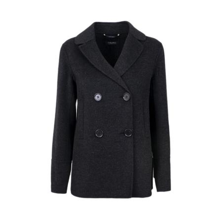Max Mara Double-Breasted Coats Sort, Dame Uldfrakker