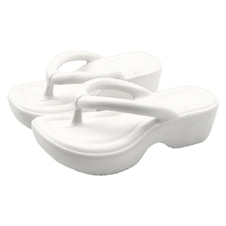 Damtofflor som förhöjer sommarmode vid havet med tjocka sulor vita (35/36)