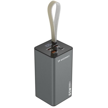 Powerbank 30000mAh med 65W snabbladdning, 2xUSB-C och 1xUSB för