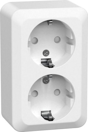 Gelia Connect 2 Home Stikkontakt 2-veis, utenpåliggende, jordet, Strømbrytere & vegguttak