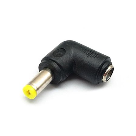för DC Power Converter Plug DC5,5x2,1mm hona till 5,5x2,5 90 graders hane-adapter