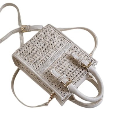 Olki Kudottu Naisten Lähettilaukku Ketju Laukku Bohemian Käsilaukku Koululaistyttö Laukku Valkoinen