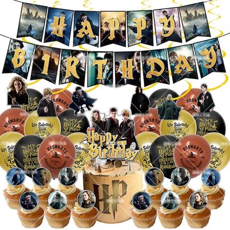 Harry Potter tema fødselsdagsfest rekvisitter Kage Toppers Banner Sæt Kit