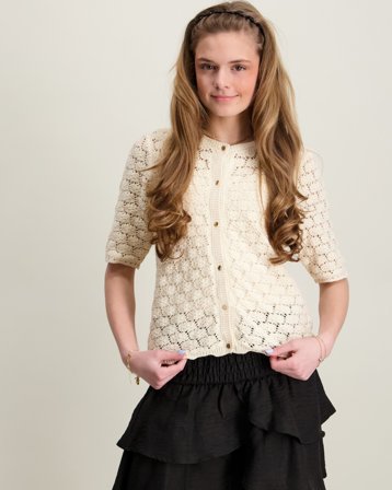 VERO MODA VMKORA 2/4 O-NECK BUTTON CARDIGAN Beige Genser Jente - Kids Brand Store