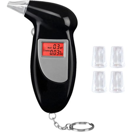 Elektronisk alkometer, profesjonell alkohol- og esterdetektor, med 5 munnstykker og en LCD-skjerm