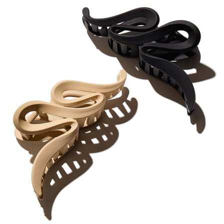 Hairlust Claw Hair Clips Wave Black/Beige, Hår, Hårpynt, Hårklemmer