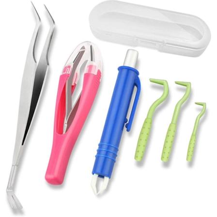 6PCS flåttpinsett profesjonelt flåttkroksett flåttfjernertang for alle flåttstørrelser for hunder og katter