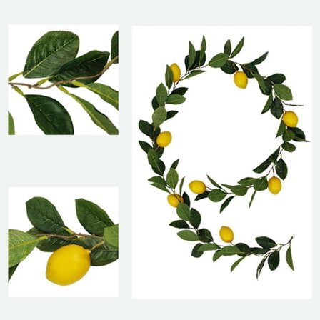 50-195cm Konstgjord Citrongirlang Vår Sommar Fruktgirlang För Bröllopsbordsdekor, 50% Rabatt