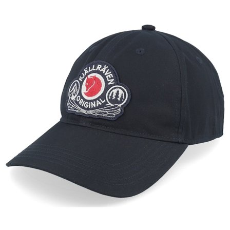 Fjällräven - Black unconstructed Czapka Z Daszkiem - Classic Badge Black Dad Cap @ Hatstore