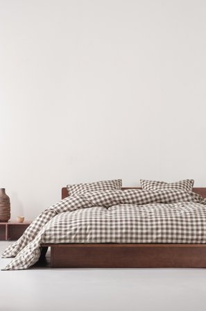 Jotex - Dynetrekksett Dobbeltseng Økologisk Brun/beige - LAUREN - Kjøp Dobbeltseng hos Jotex