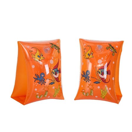 2x oppblåsbare armbånd flytebånd ORANGE BARN BARN