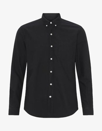 Organic Button Down Shirt - Deep Black - XS