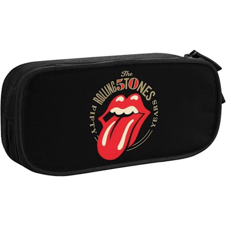 Rolling Tongue Stones Pennfodral Väska Förvaringspåse Enkel Pappersväska Hållare för Mellan- och Högstadieskola Kontor Högskolestudent16625