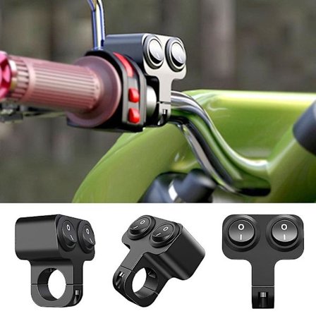 Universal 12v Motorsykkel Styre Dobbel Kontrollbryter For Hodelykt Indikator