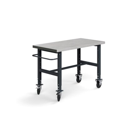 Arbetsbänk på hjul, 1500x760 mm, 200 kg, stål