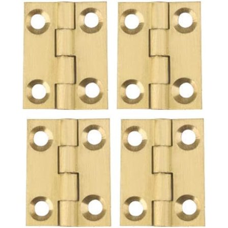 Kobberhængsel - Mini Hængsler Foldbart Hængsel Hjemmehardware Hængsel Skab Skuffehængsel Dørhængsler, Guld, 1 Tomme (25x20x1mm) - 4stk