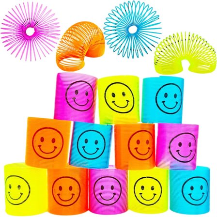 12 STK. Fjedre Legetøj, Mini Smil Legetøj Magisk Fjeder Slinky Legetøj festposefyld til børn, Klasseværelsespræmier Fest (Farve Tilfældig)