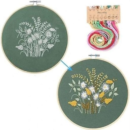 Blomster Planter Mønster Broderi Værktøjssæt