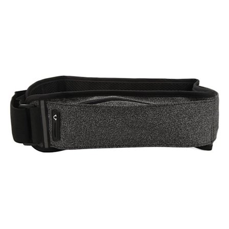 Løbebælte med flere lommer, justerbar 60-85 cm, jogging taljetaske, komfortabel udendørs sort melange