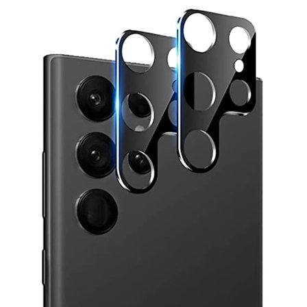 2-Pack Samsung S22 Ultra Linsskydd I Härdat Glas - Svart