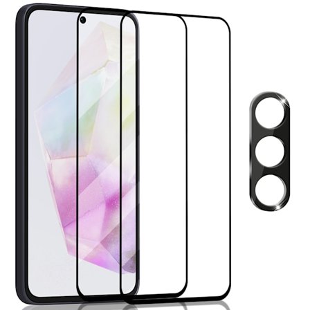 2-Pack Samsung A56 Näytönsuoja & 1-Pack linssinsuoja - Karkaistu Lasi 9H - Super laatu 3D