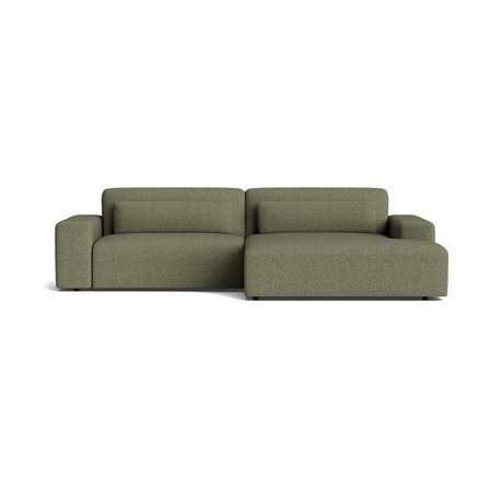 Messina XL chaiselong sofa, højrevendt - Mito Grøn - 302x171x80cm - Komfortabel sofa med Nozag fjedre og massiv Eg - Grøn Chaiselong Sofa