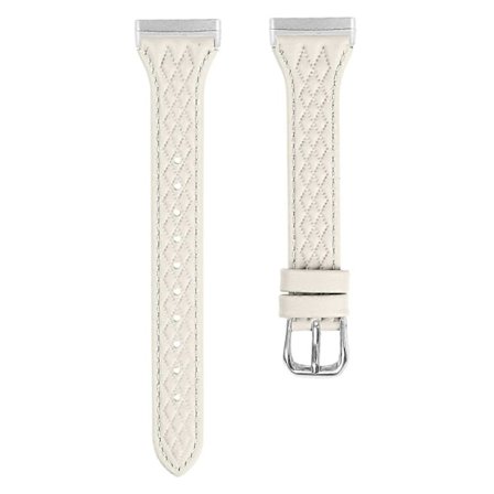 Klockarmband i toppskiktsläder med rombmönster för Fitbit Versa 3/Sense