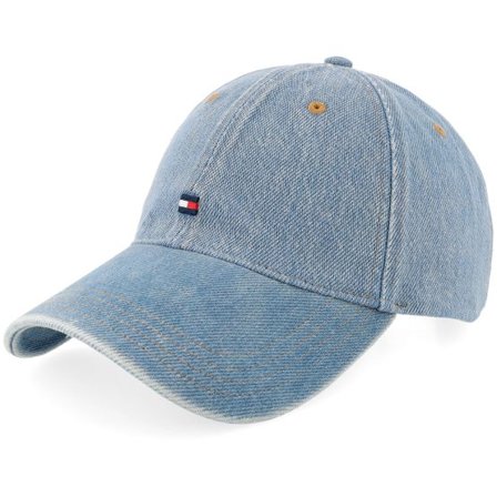 Tommy Hilfiger - Blå unconstructed Keps - Flag Denim Light Dad Cap @ Hatstore