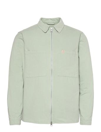 Zipped Loose-Fit Cotton Overshirt Overshirts Vihreä Revolution
