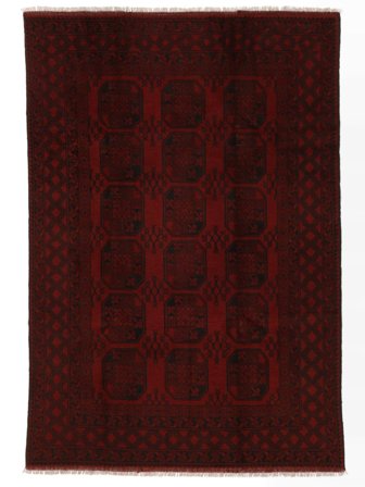 Handgeknoopt Afghan Fine Vloerkleed 190X281 Zwart