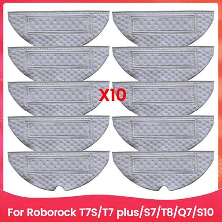 10-pack moppdukar för Roborock T7s T7 Plus S7 T8 Q7 S10 robotdammsugare tillbehör