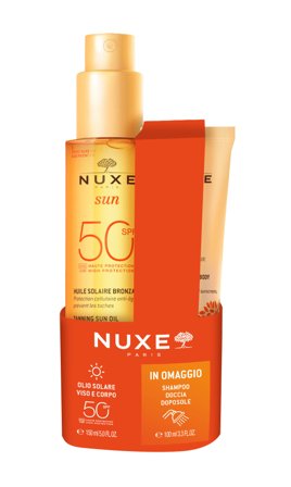 Nuxe Duo Olio Solare Viso E Corpo SPF 50+ & Shampoo Doposole 1pz - Cofanetto Solare