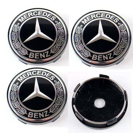 Mercedes centrumkåpor till fälgarna 60mm passar 57mm hål 4-pack .