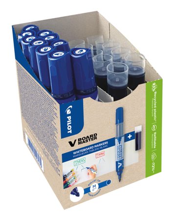 Pilot V-Board Master Whiteboardpenna med refill, 10-pack Blå, Märka & markera