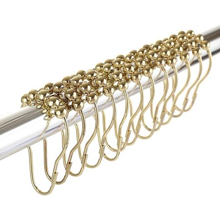 12 stk. krom rustfrit stål bruseforhængsringe - guld