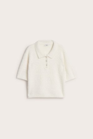 Kappahl | Stickad tröja med kort ärm | Offwhite