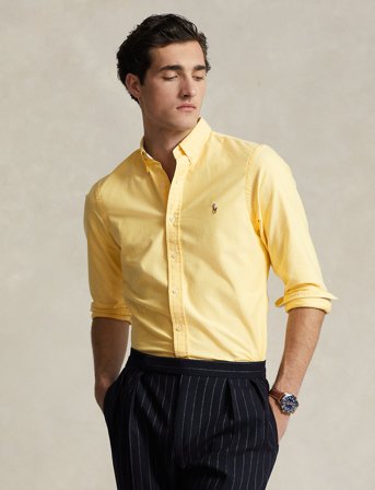 Polo Ralph Lauren Slim Fit Oxford Shirt - Yellow - XL