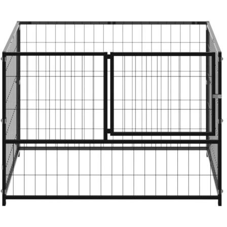 Vidaxl Hundgård Svart 110x110x70 Cm Stål Svart