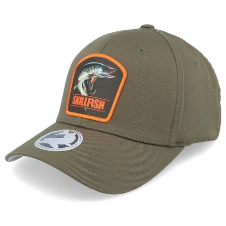 Skillfish - Vert flexfit Casquette - Muskellunge Muskie Wooly Combed Olive Flexfit @ Hatstore