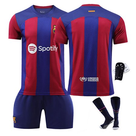 23-24 Barcelona Hemma Tröja Utan Nummer Bälte Strumpskydd