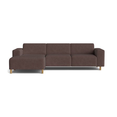 Seam chaiselong sofa, venstrevendt - Lincoln Brun - 280x150x78 - Sofa, chaiselong