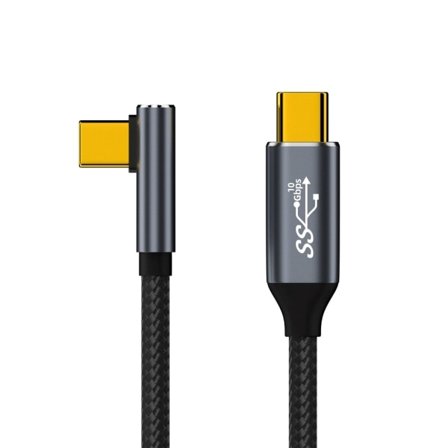 Type-C USB-C hurtiglading USB C til C-kabel 90 graders 100W kabel 4K60Hz videoutgang hurtigladekabel 10Gbps 0,5m