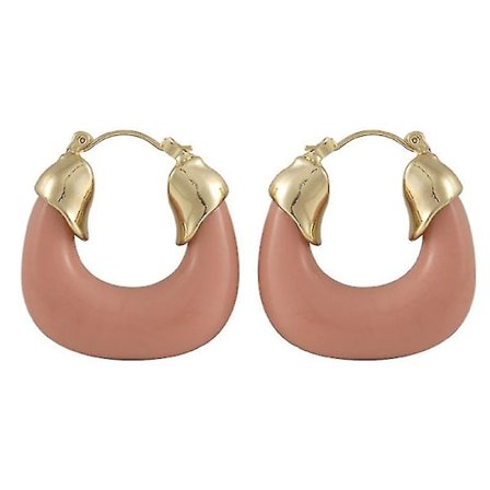 Franske Harpiks Uregelmæssige U-Formet Geometriske Hoops Øreringe til Kvinder Teksturerede Metal
