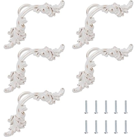 Guldvit Köksluckhandtag Set om 5 Vintage Skåpsdörrhandtag med Skruvar 64mm Zink Legering Heminredning Skåp Byrå Låda Kontor