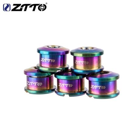 ZTTO 5PC Aluminiumlegering MTB Cyklar Skivskruvar Cyklar Titanium Kedjering Bolt Cykel Kedjehjul Skruvar För Vevsats Mtb delar colorful