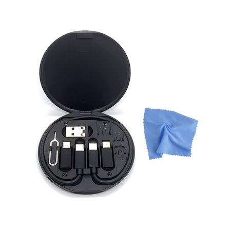 Digital oppbevaringsboks Datakabel Batterilader Svart