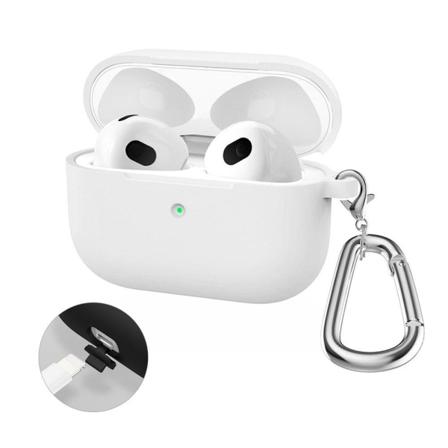 HAT-PRINCE AirPods Pro 2 silikoneetui med karabinhage - Hvid White